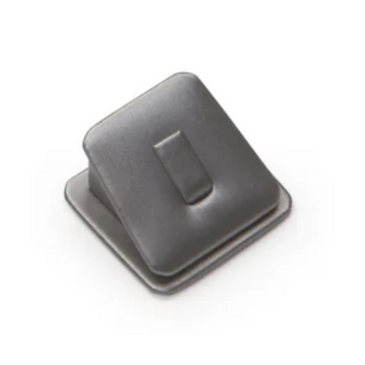 Silver Leatherette 1 Clip Ring