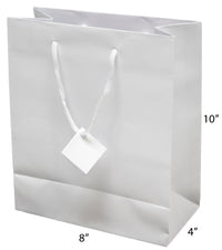 Matte Euro Tote Bags w Rope Handles 8" x 4" x 10"