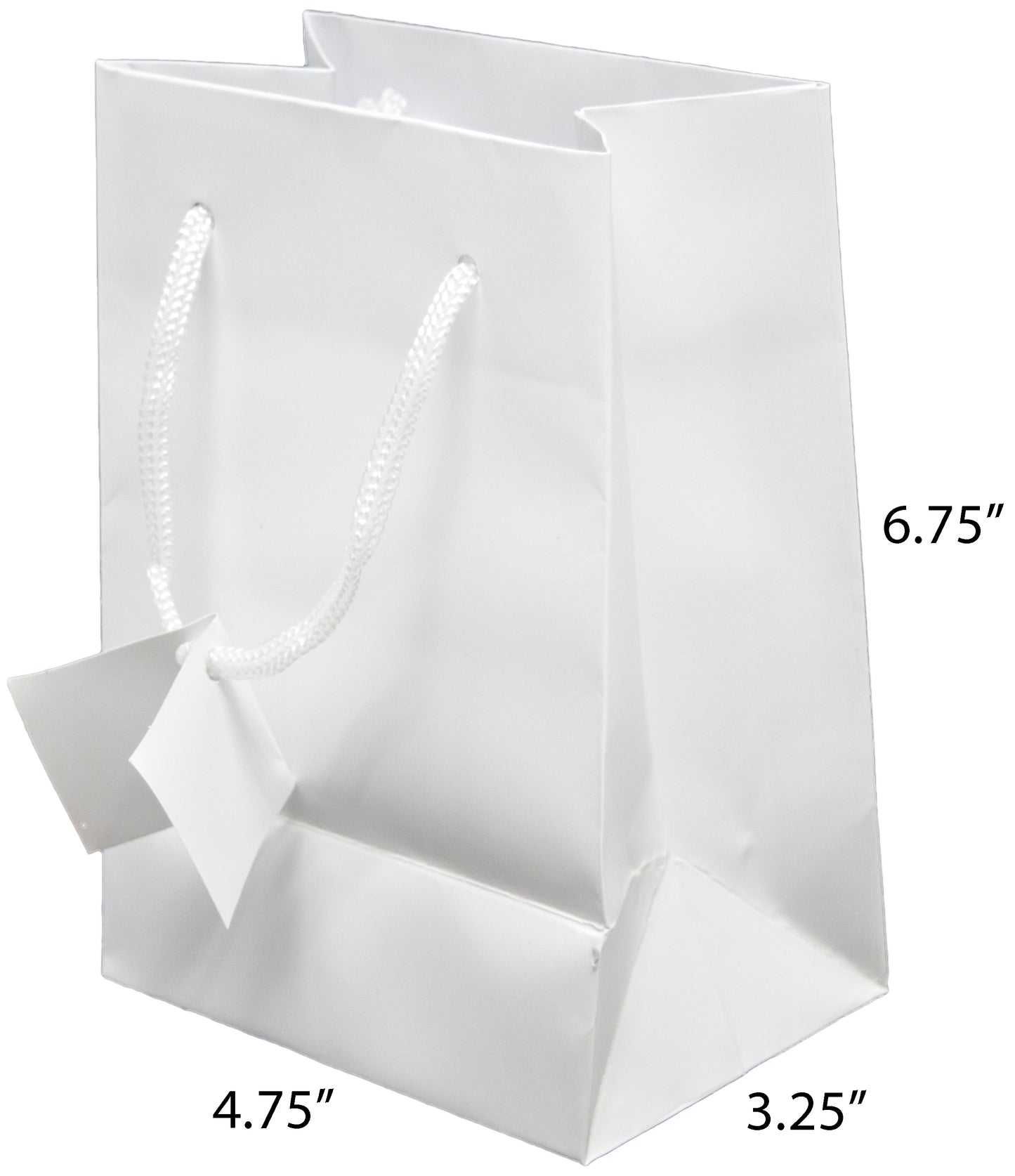 Matte Euro Tote Bags w Rope Handles 4 3/4" x 3" x 6 3/4"