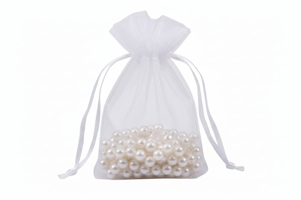 Flat Bottom Organza with Rattail String 3 1/2 x 5 x 1 1/2
