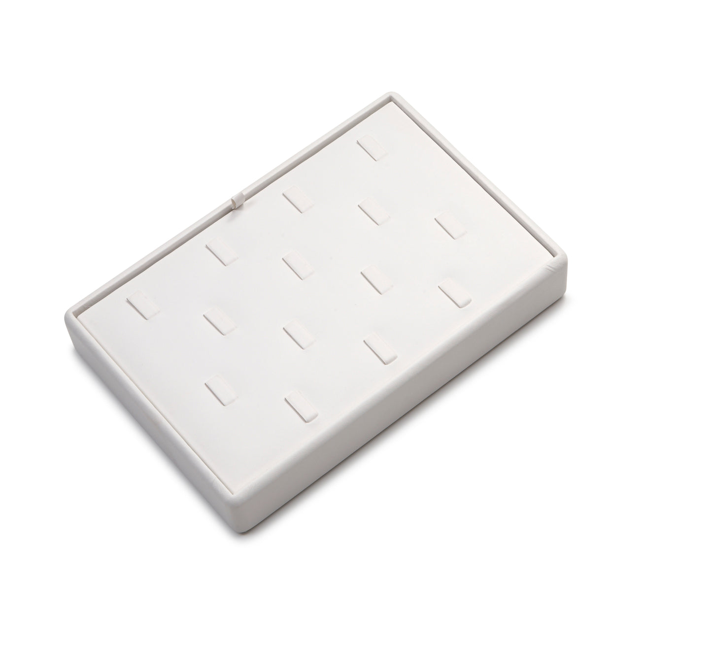 White Leatherette 14 Clip Ring Tray