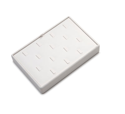 White Leatherette 14 Clip Ring Tray