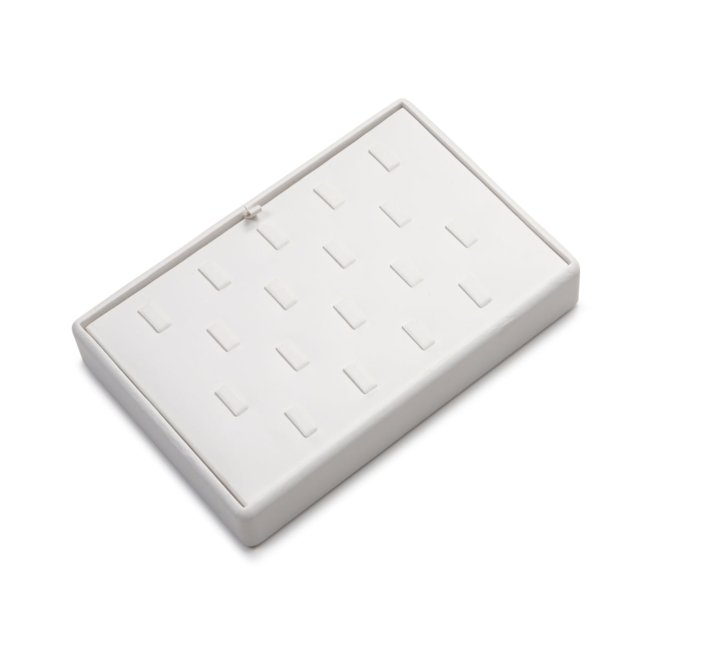 White Leatherette 18 Clip Ring Tray