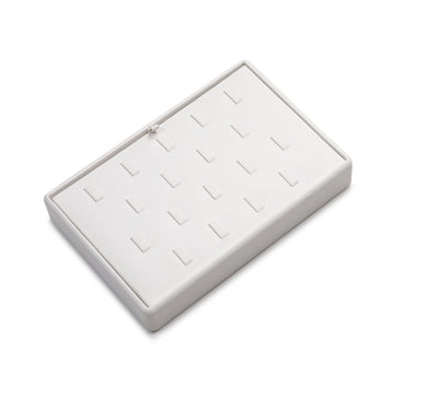 White Leatherette 18 Clip Ring Tray