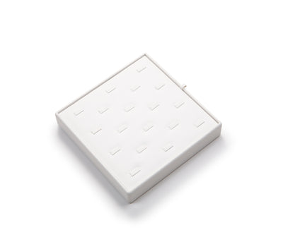 White Leatherette 18 Clip Ring Tray
