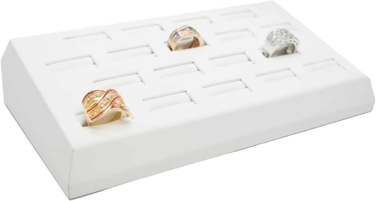 White Leatherette 18 Slot Ring