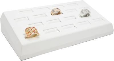 White Leatherette 18 Slot Ring