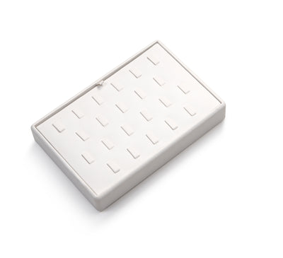 White Leatherette 22 Clip Ring Tray