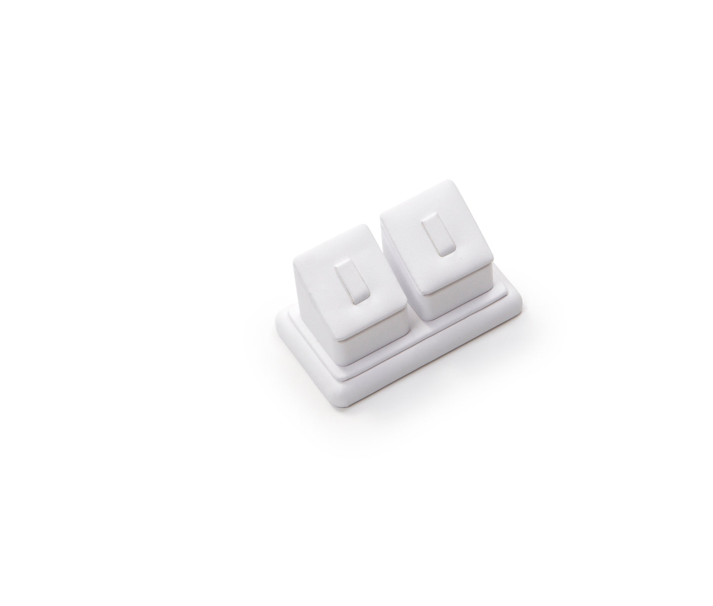White Leatherette 2 Clip Ring Stand
