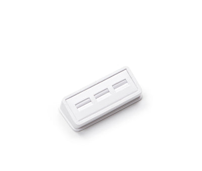 White Leatherette 3 Ring Slot Display Tray
