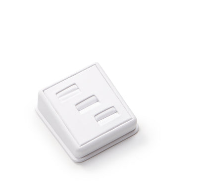 White Leatherette 3 Ring Slot Stand