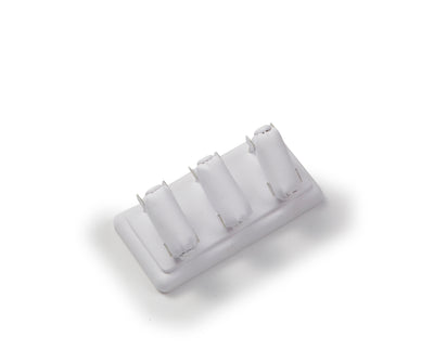 White Leatherette 3 Ring Stand