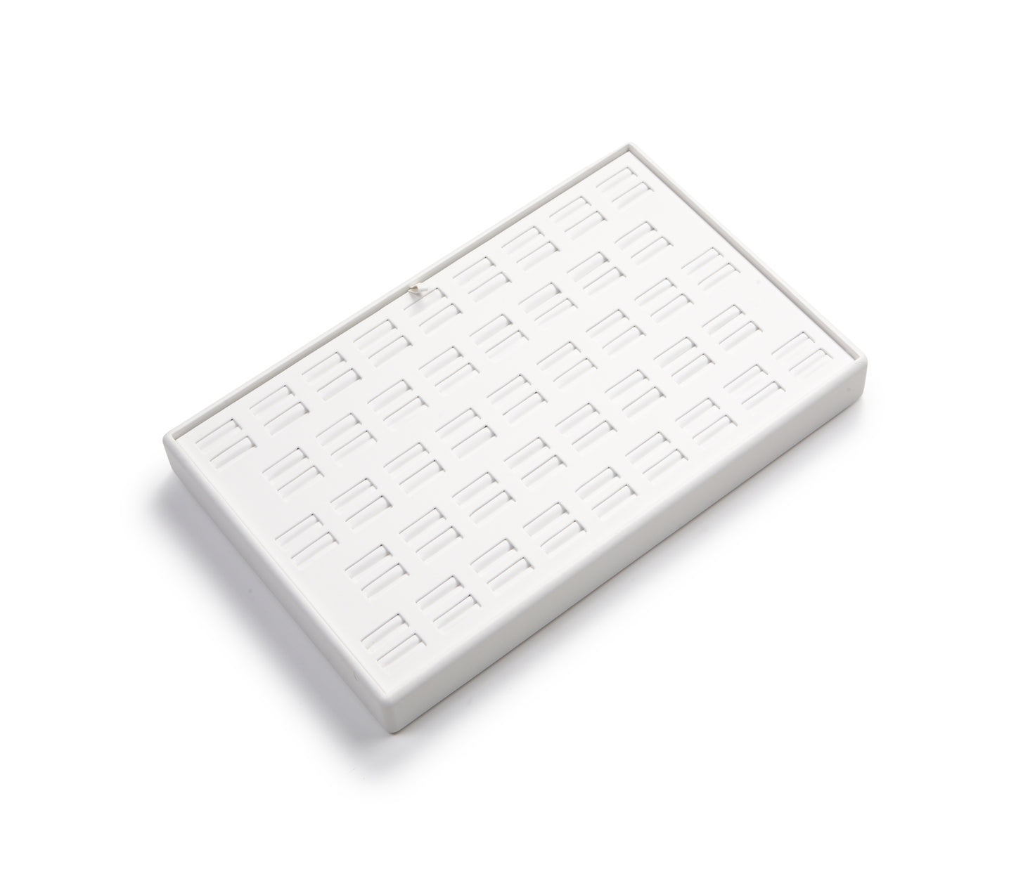 White Leatherette 86 Slot Ring Tray