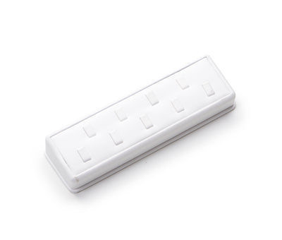 White Leatherette 9 Clip Ring Stand