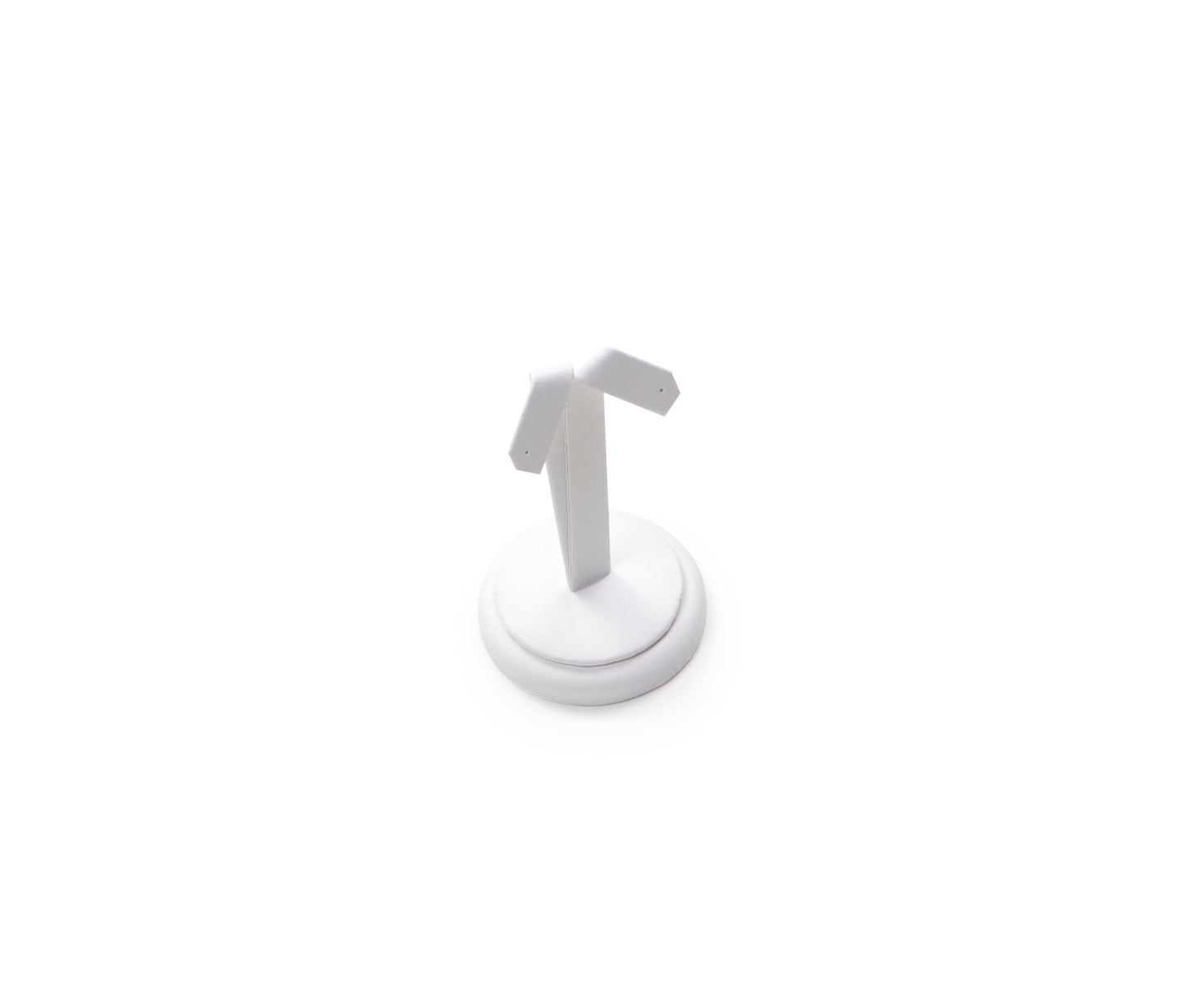 White Leatherette Earring Stand