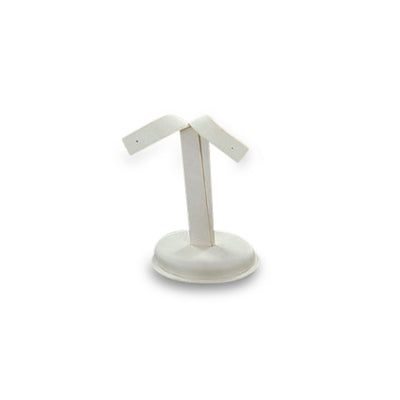 White Leatherette Earring Stand