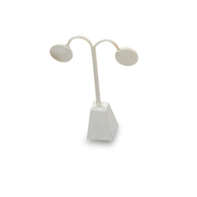 White Leatherette Earring Stand