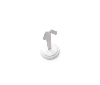 White Leatherette Earring Stand