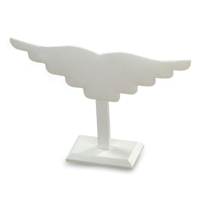 White Leatherette Earring Stand