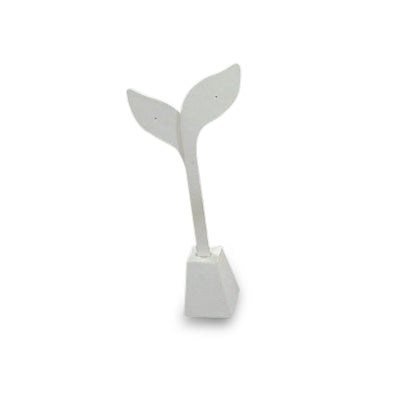 White Leatherette Earring Stand
