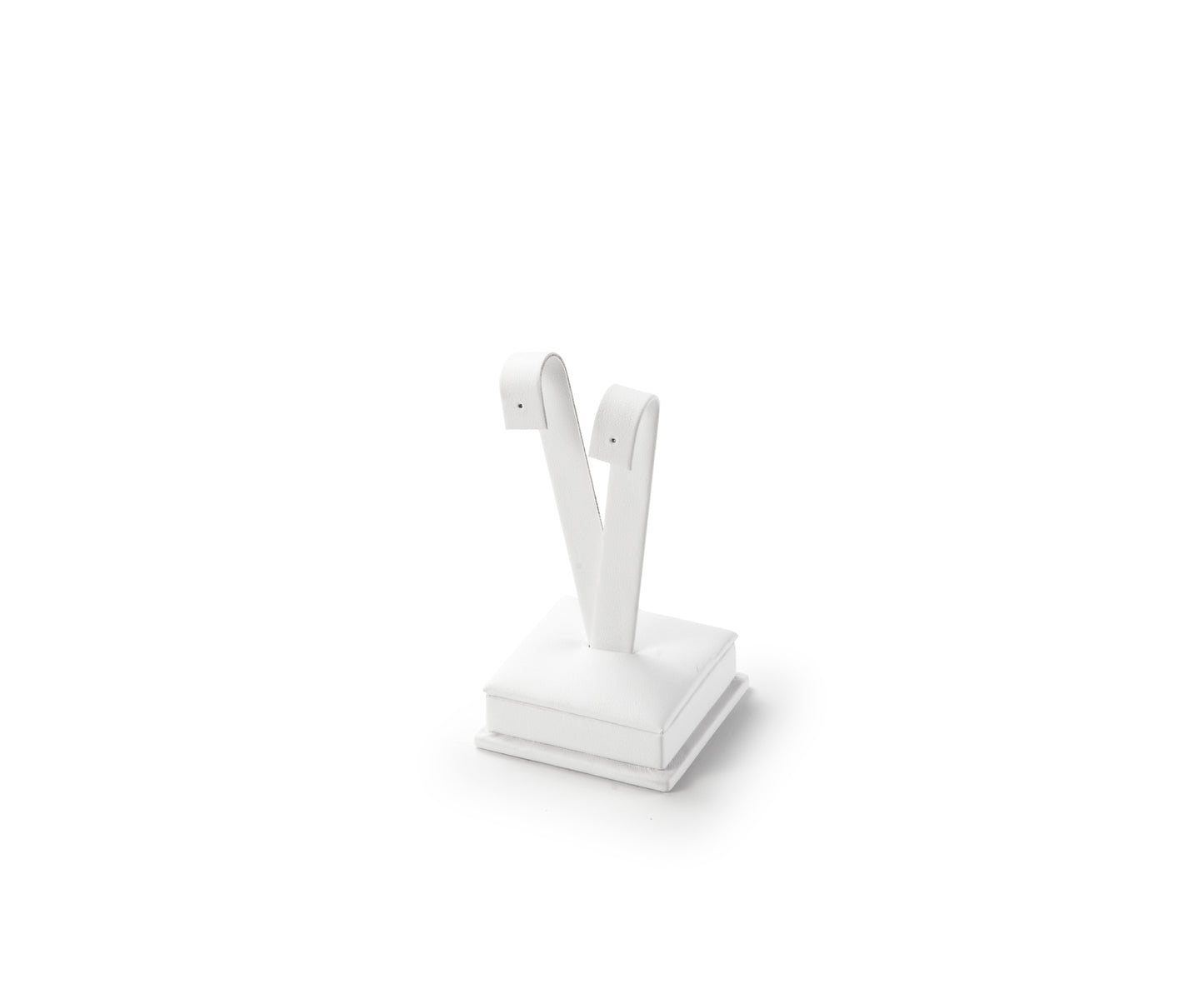 White Leatherette Medium Earring Stand