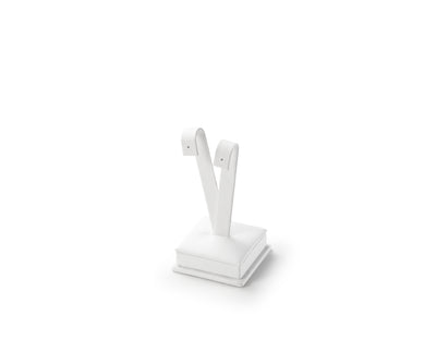 White Leatherette Medium Earring Stand