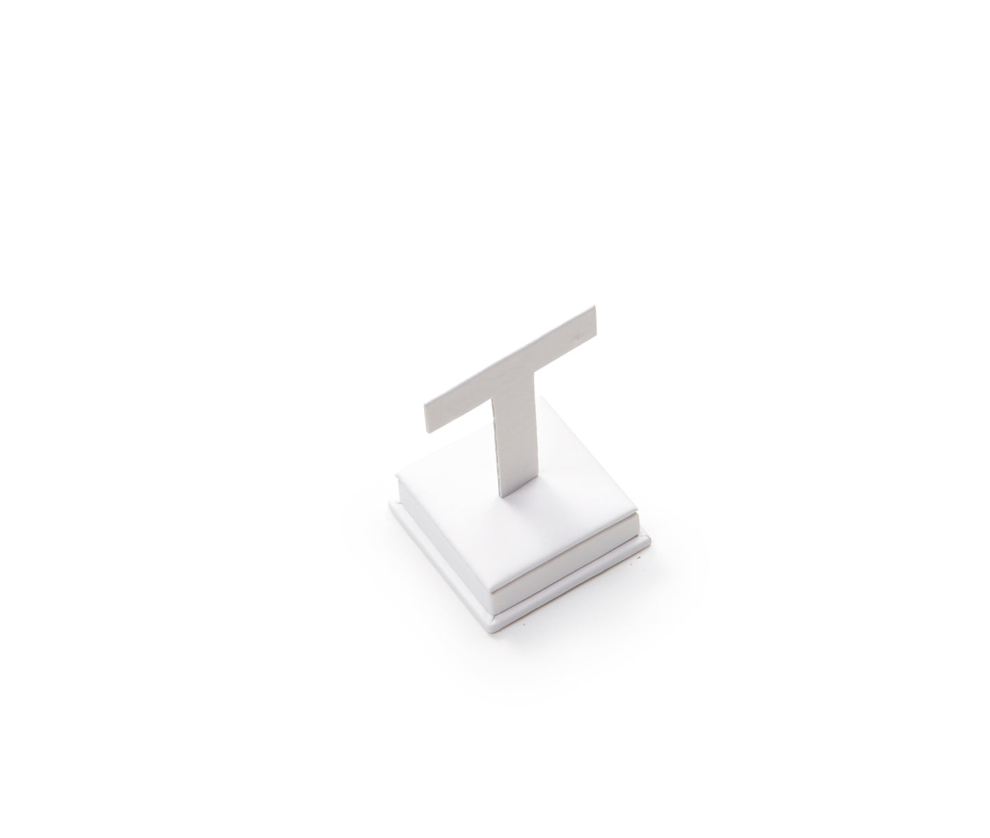 White Leatherette Short Earring Stand