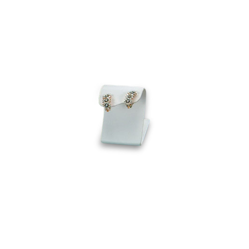 White Leatherette Tall Earring Stand