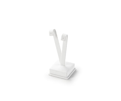 White Leatherette Tall Earring Stand