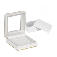 White Window Leatherette Large Pendant Box