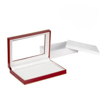 Red Window Leatherette Pearl Box