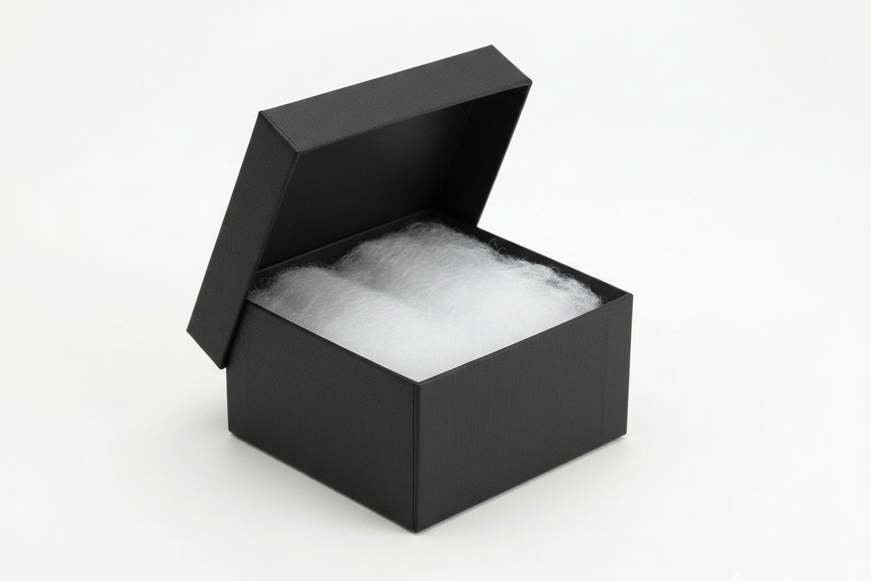 3 1/2 x 3 1/2 x 1-Cotton Filled Boxes - Made In USA