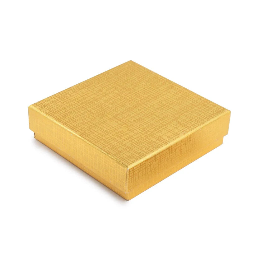 Gold jewelry box with textured surface 