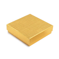 Gold jewelry box with textured surface 