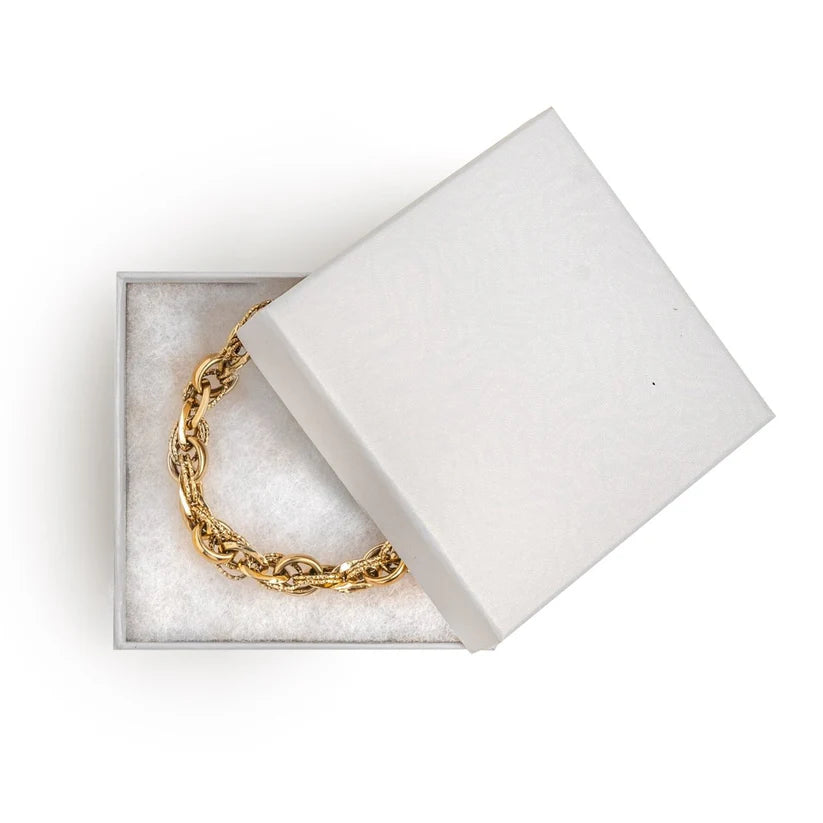 Chain bracelet in a white jewelry box 