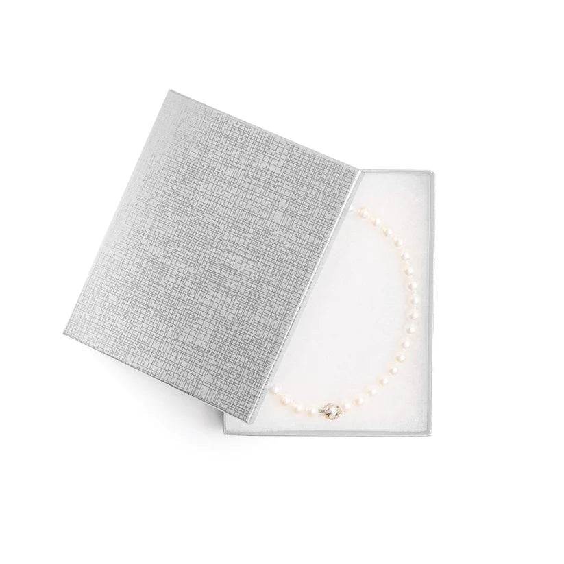 Necklace in a silver textured box 