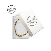 Bracelet in a white box with 'Your Logo Here!' text 