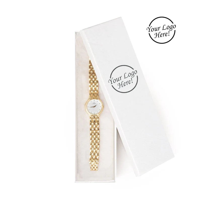 Bracelet in a white box with 'Your Logo Here!' text