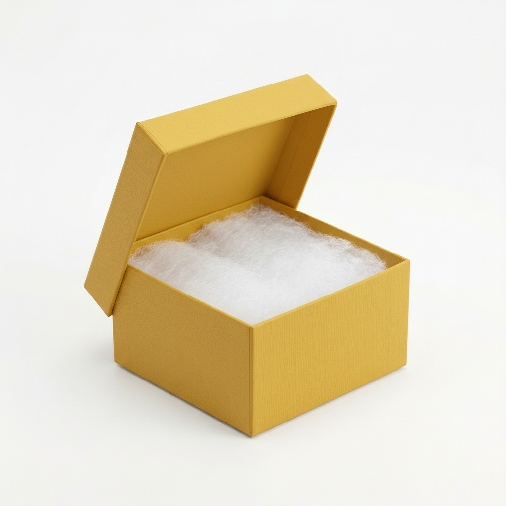 3 1/2 x 3 1/2 x 1-Cotton Filled Boxes - Made In USA