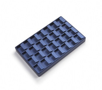 Navy Blue Leatherette 28 Earring Tray
