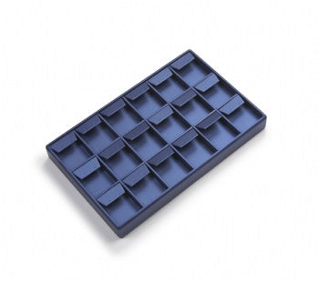 Navy Blue Leatherette 18 Earring Tray