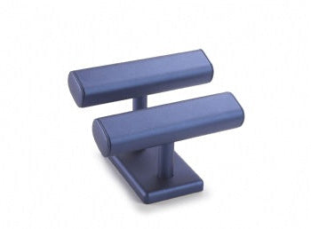 Navy Blue Leatherette Twin Watch T-Bar