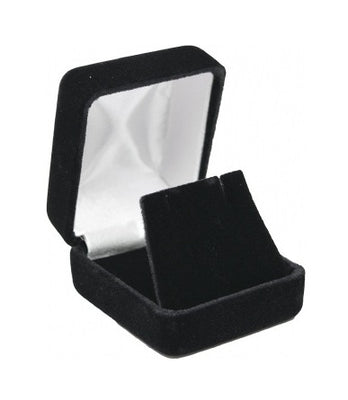 Black Rich Velveteen Earring Flap Box
