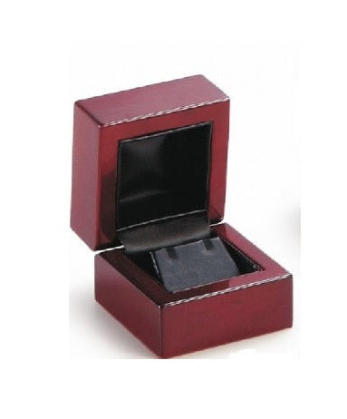 Mahogany Wood Stud Earring Box
