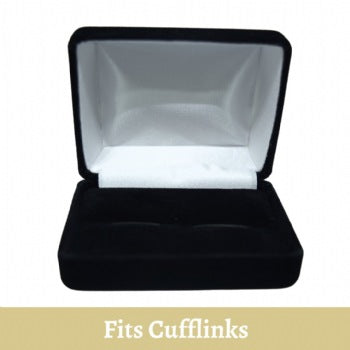 Velour Metal Cufflinks Jewelry Box