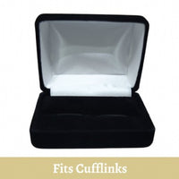 Velour Metal Cufflinks Jewelry Box