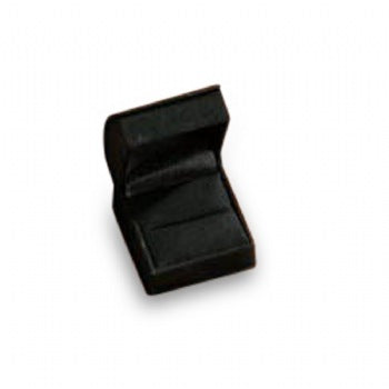 Black Velour Roll Top Ring Box