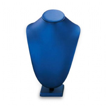 Navy Blue Leatherette X-Large Wood Neckform Stand