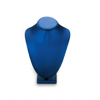 Navy Blue Leatherette Large Wood Neckform Stand