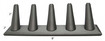 5 Finger Steel Gray Ring Stand Holder Jewelry Display